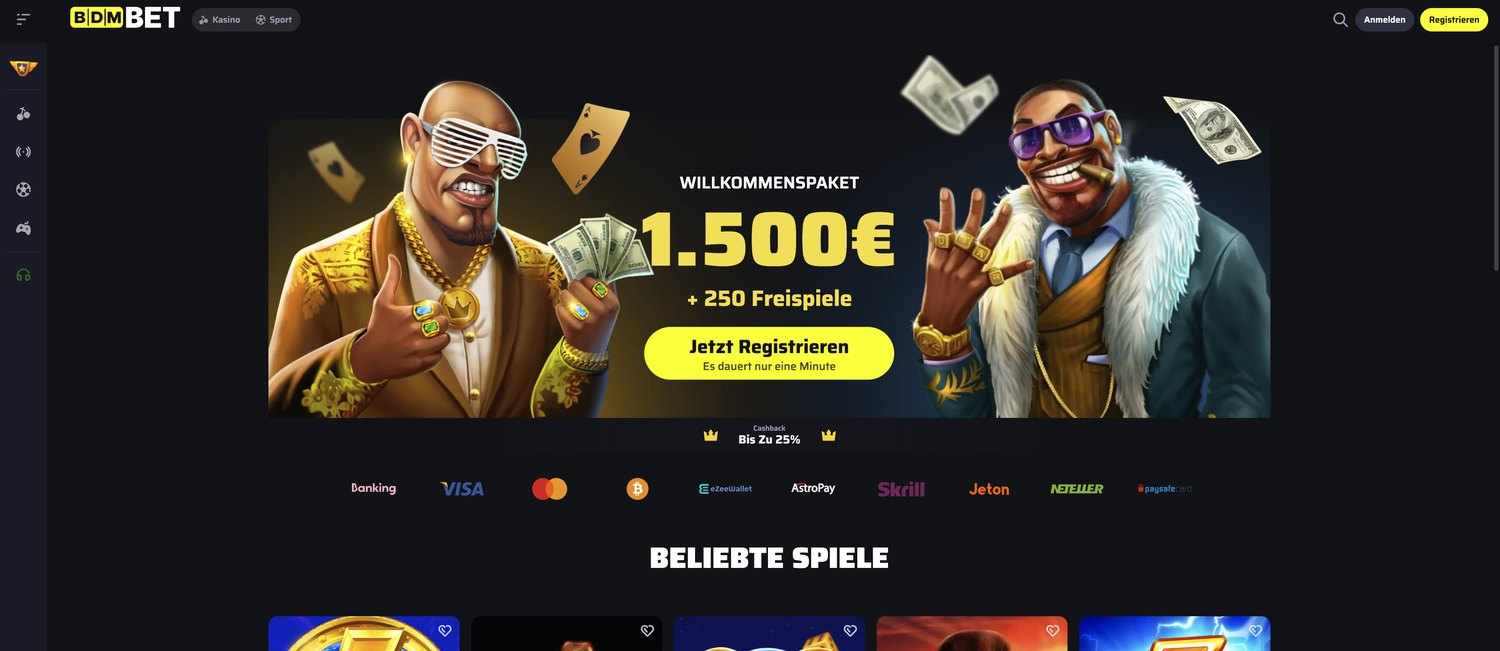 BDMbet mobile Casino-Lobby