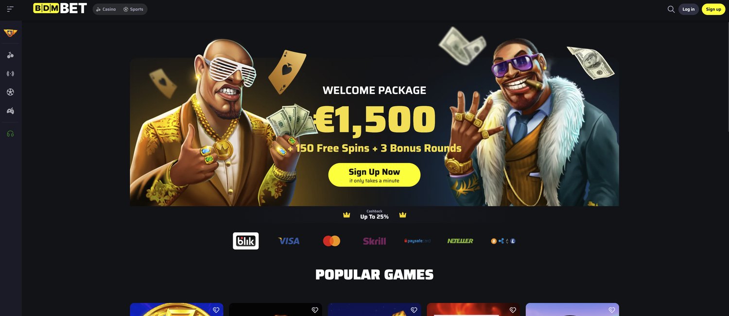 BDMbet mobile casino lobby